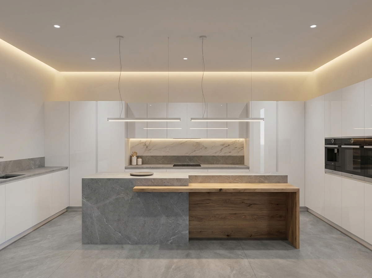 Illuminazione tavolo da pranzo con lampada lineare