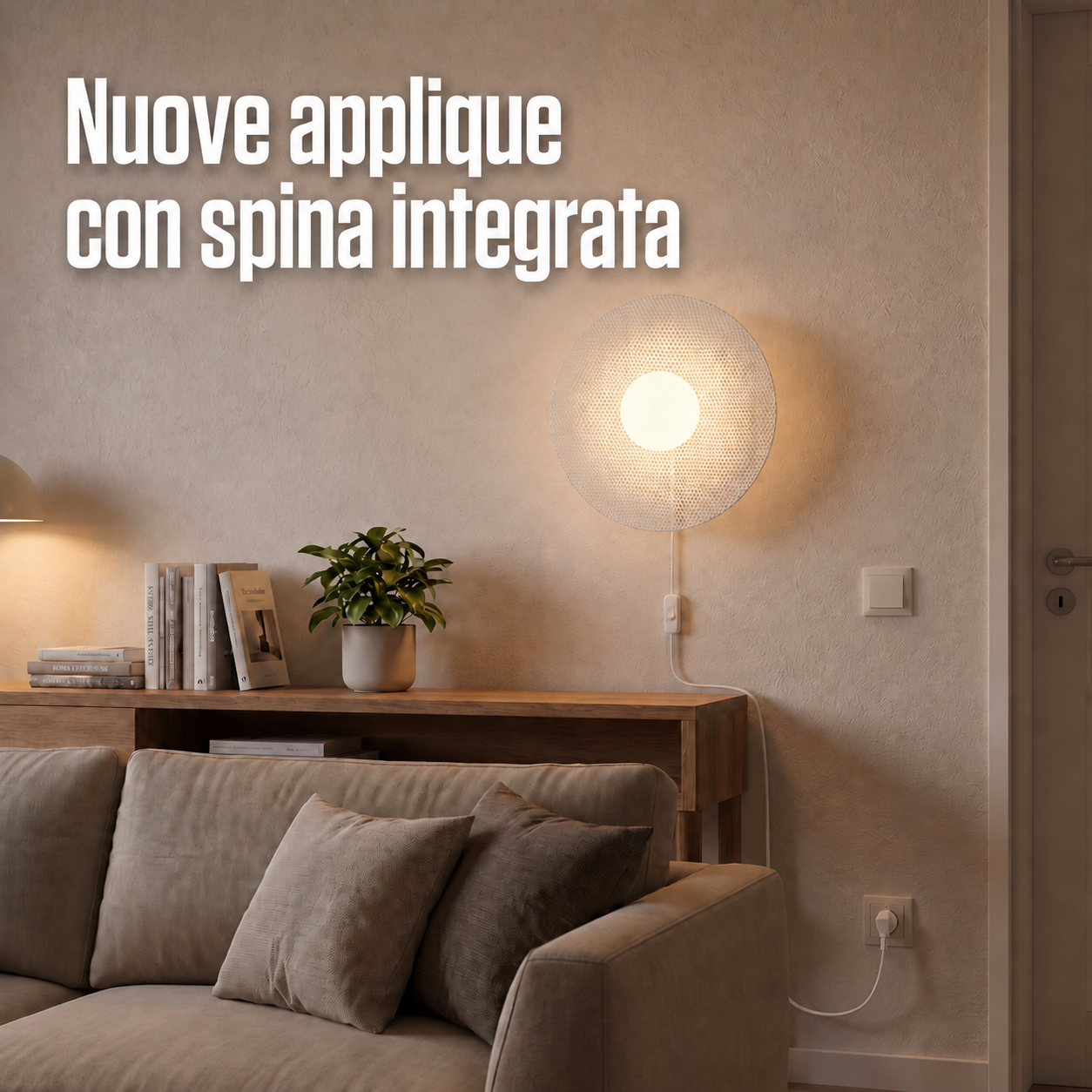 Applique con spina integrata per soggiorno
