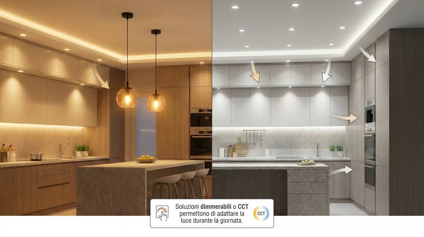 Soluzioni dimmerabili per illuminazione tavolo da pranzo