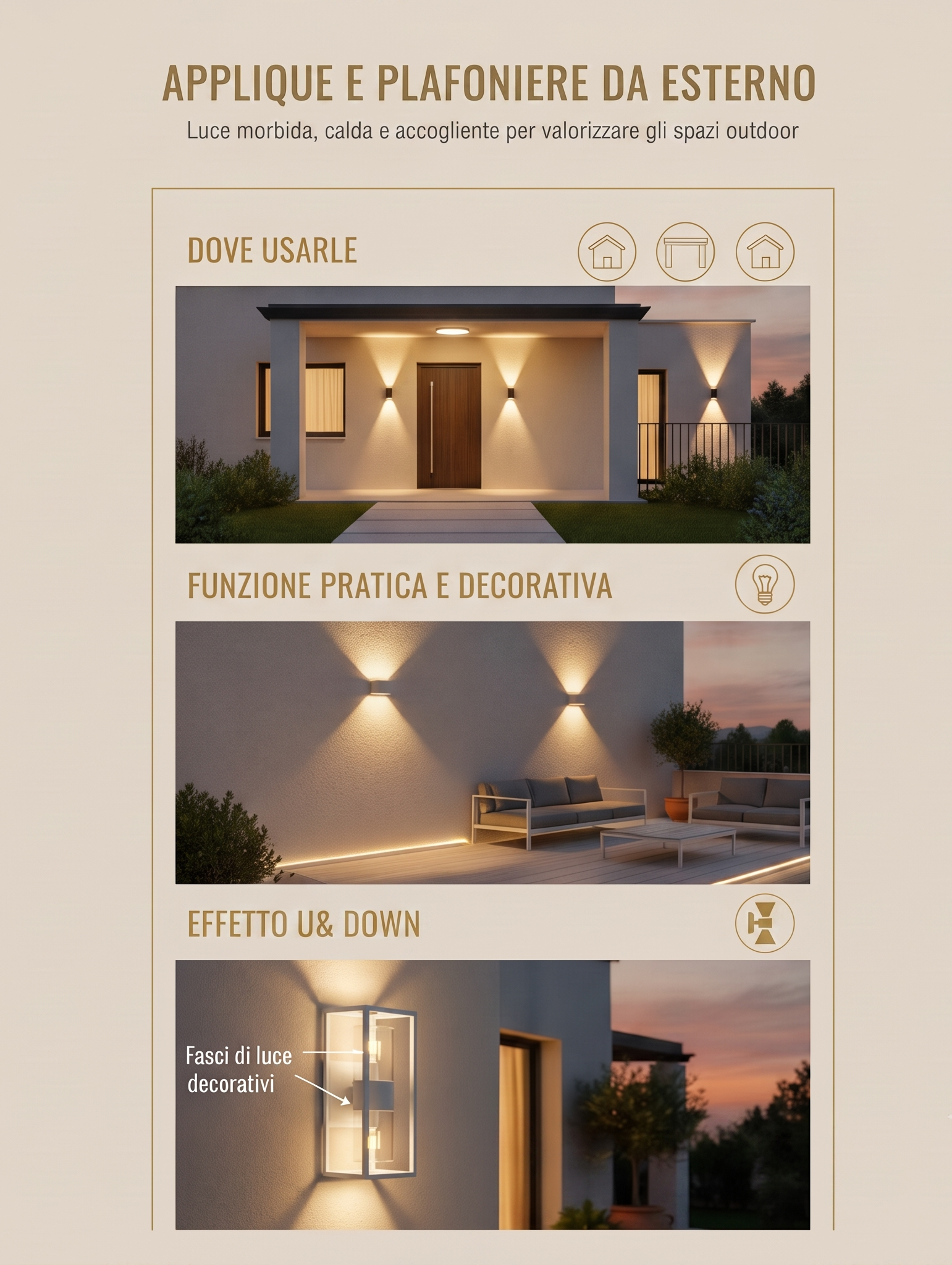 Applique e plafoniere da esterno, dove e come usarle