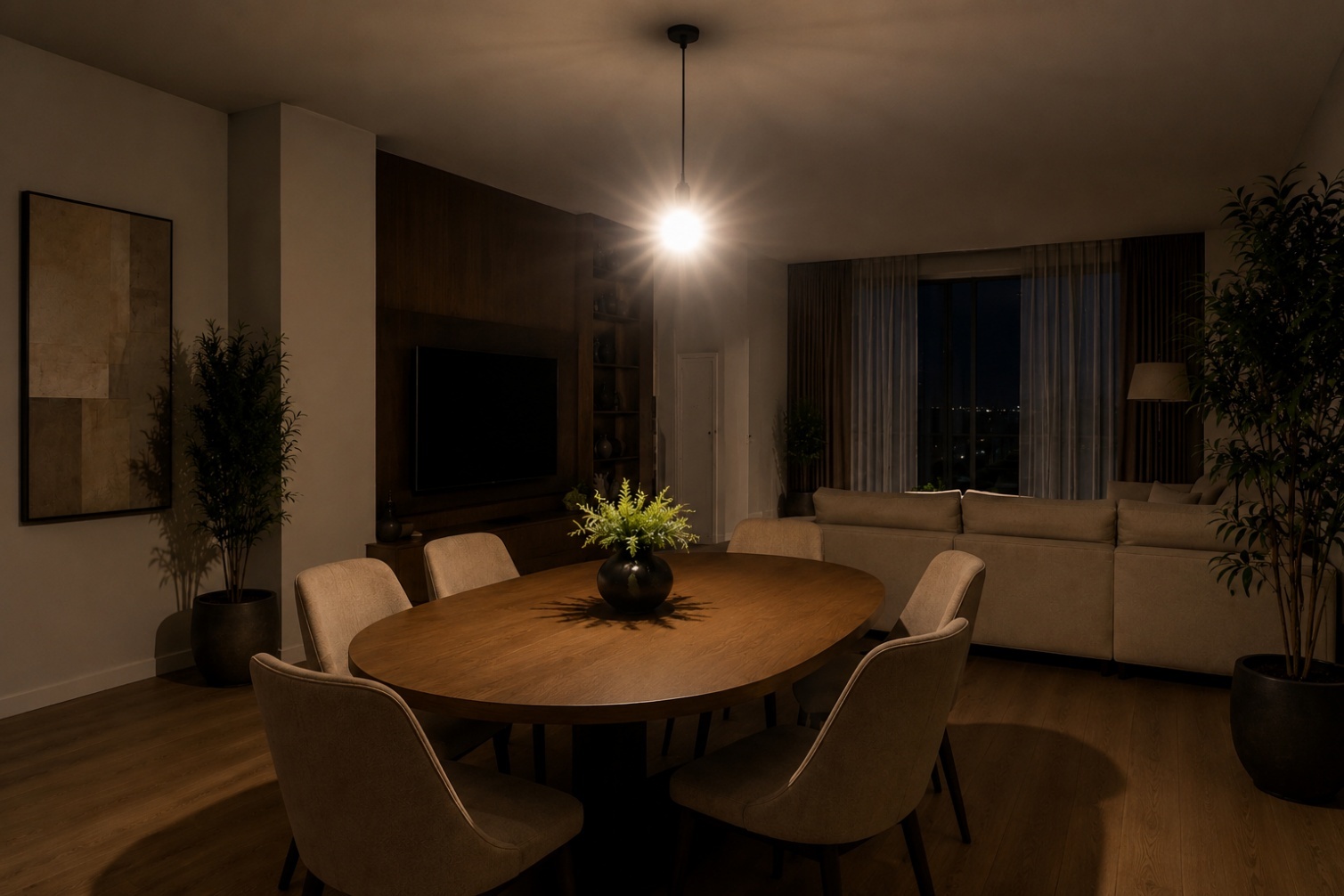 Illuminazione del soggiorno con un solo punto luce